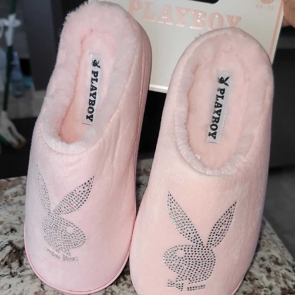 Playboy Pink Plush Slippers